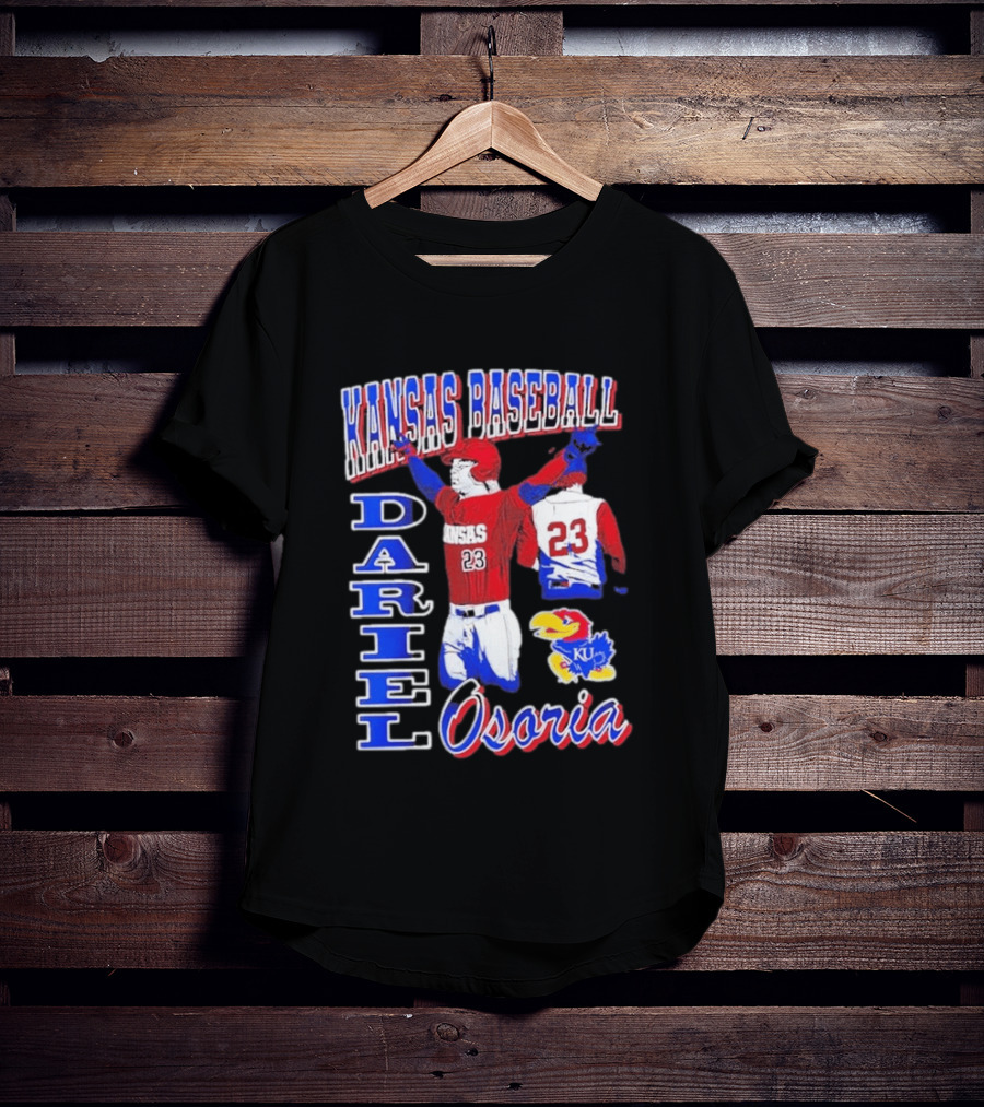 Kansas Baseball Dariel Osoria 23 KU Jayhawks T-Shirt