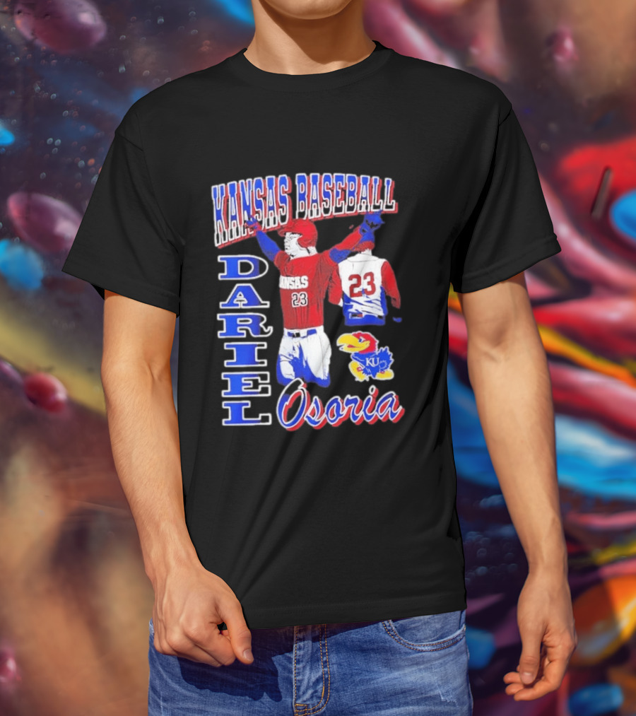 Kansas Baseball Dariel Osoria 23 KU Jayhawks T-Shirt