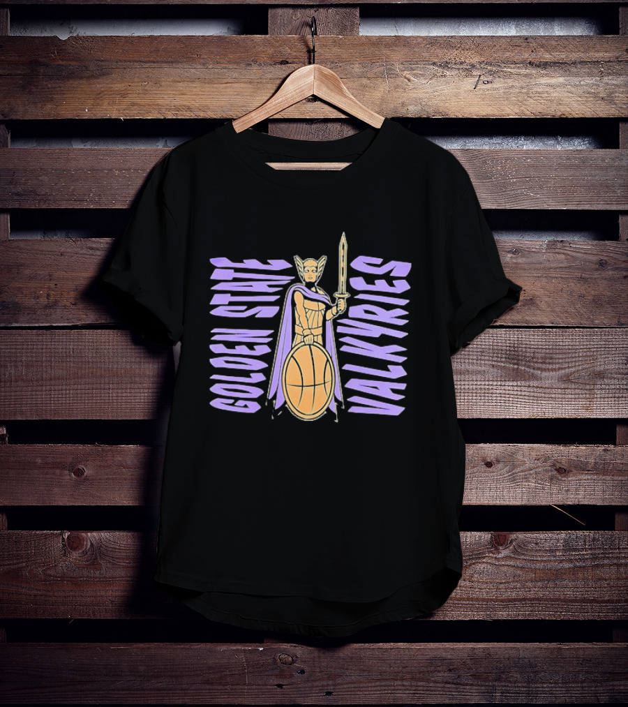 Golden State Valkyries Basketball WNBA Warrior Shield Sword T-Shirt
