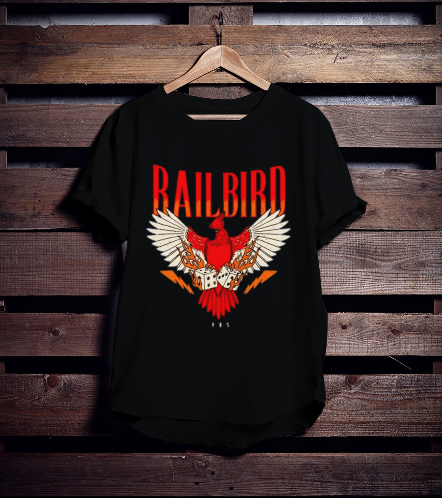 Railbird Festival 063 Red Winged Dice Bird With Flames T-Shirt