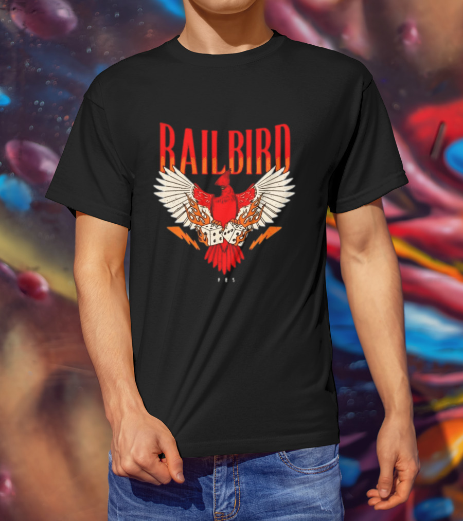 Railbird Festival 063 Red Winged Dice Bird With Flames T-Shirt