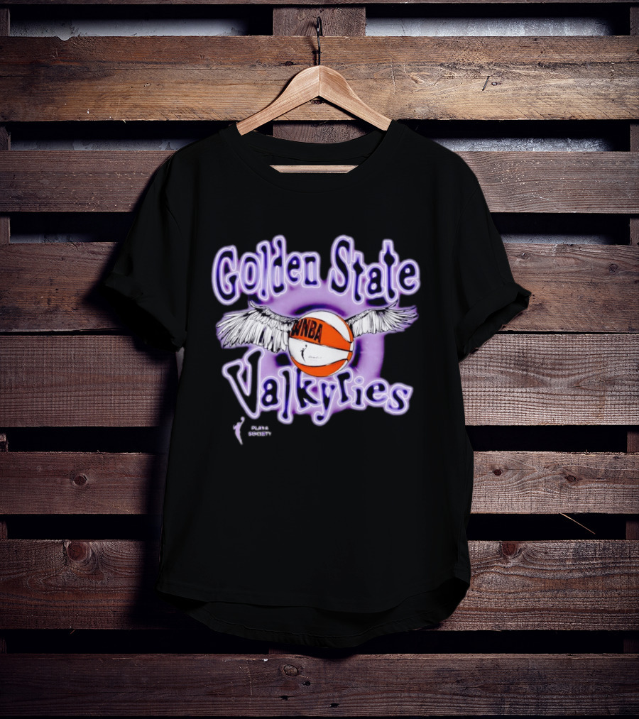 Golden State Valkyries WNBA Playa Society Winged Basketball T-Shirt