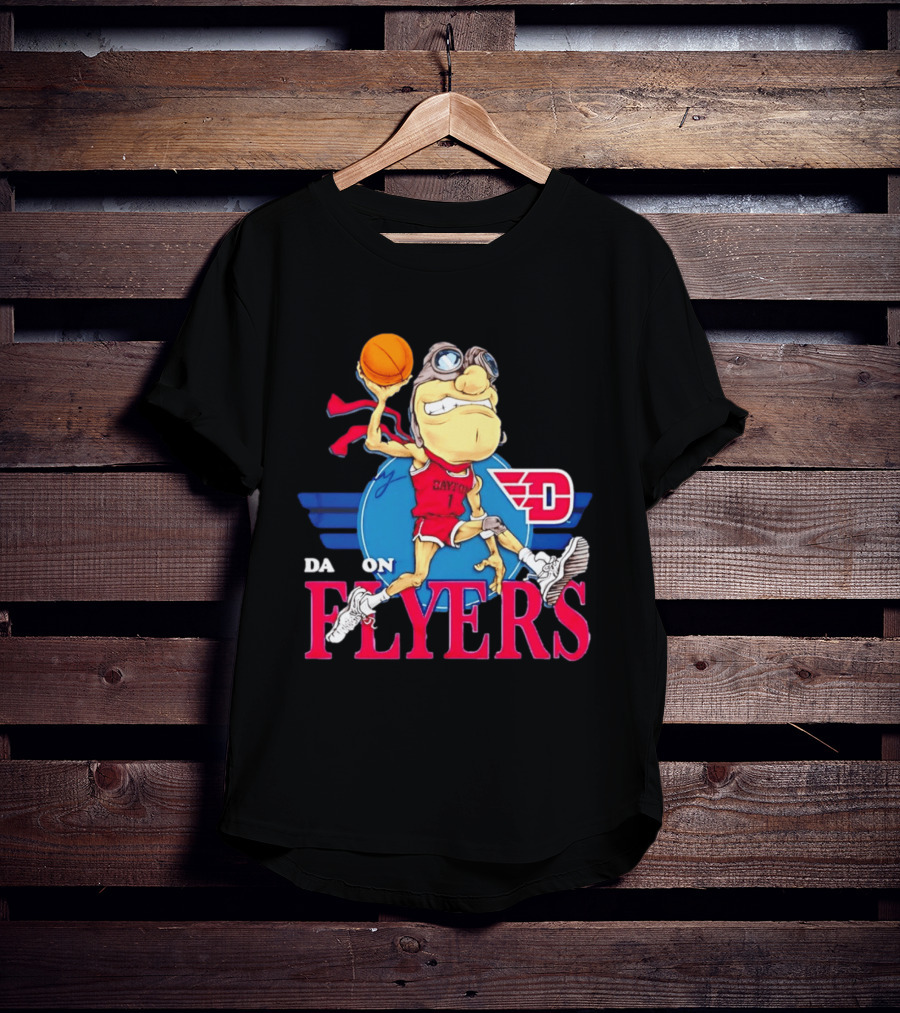 Dayton Flyers Rudy Dunking Basketball Cartoon T-Shirt