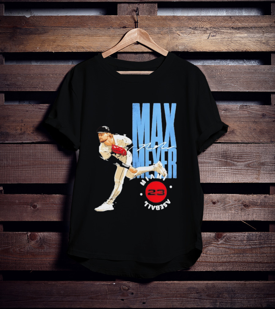 Max Meyer Miami Marlins Baseball 23 Stamp T-Shirt
