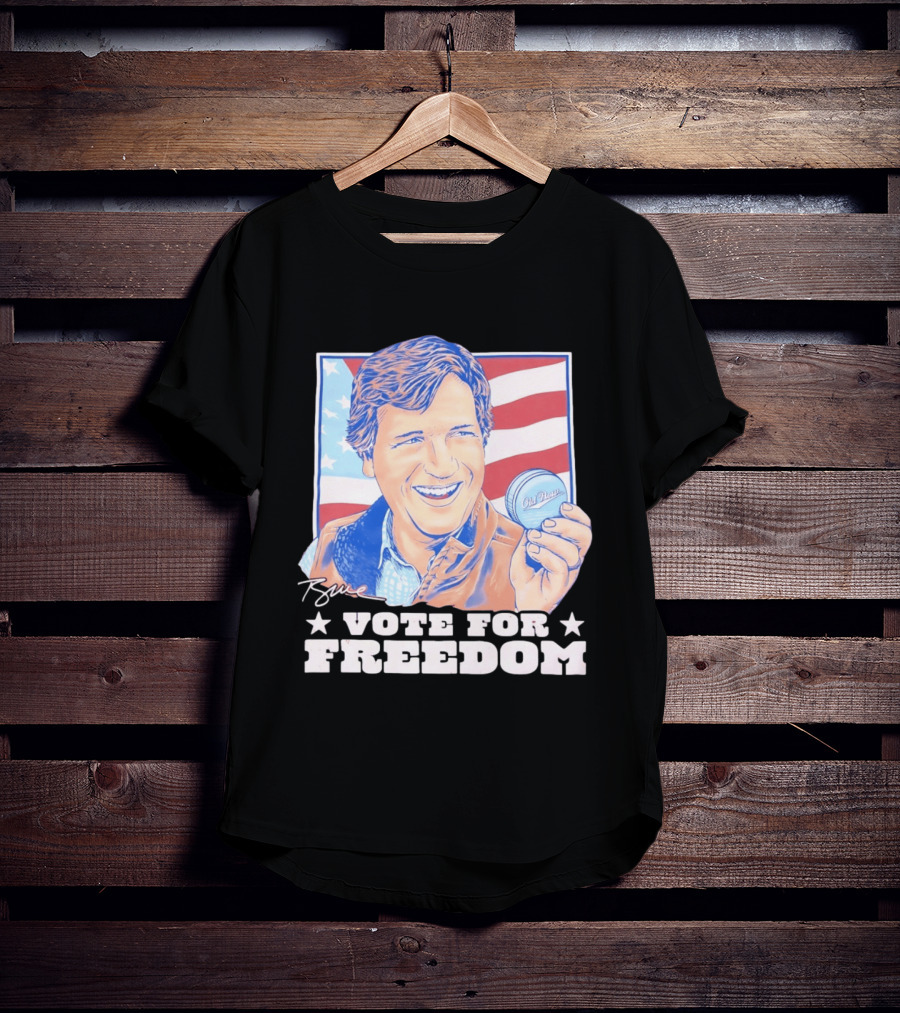 Tucker Carlson Old Row Vote For Freedom America Flag T-Shirt