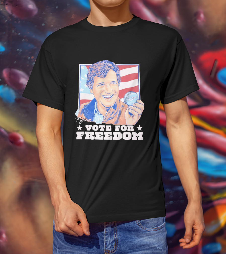 Tucker Carlson Old Row Vote For Freedom America Flag T-Shirt
