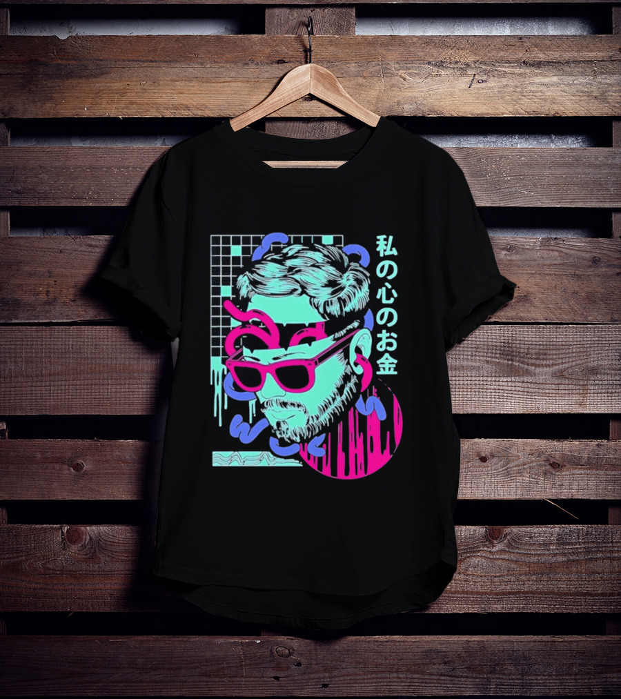 Vaporwave Aesthetic Japanese Cyberpunk Sunglasses Drip Grid T-Shirt