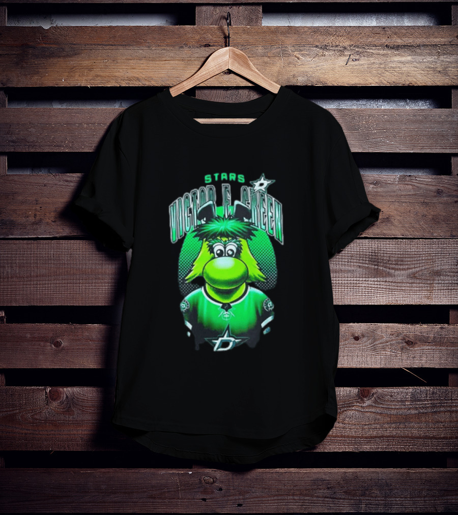 Dallas Stars Victor E Green Mascot NHL Fan Gear T-Shirt
