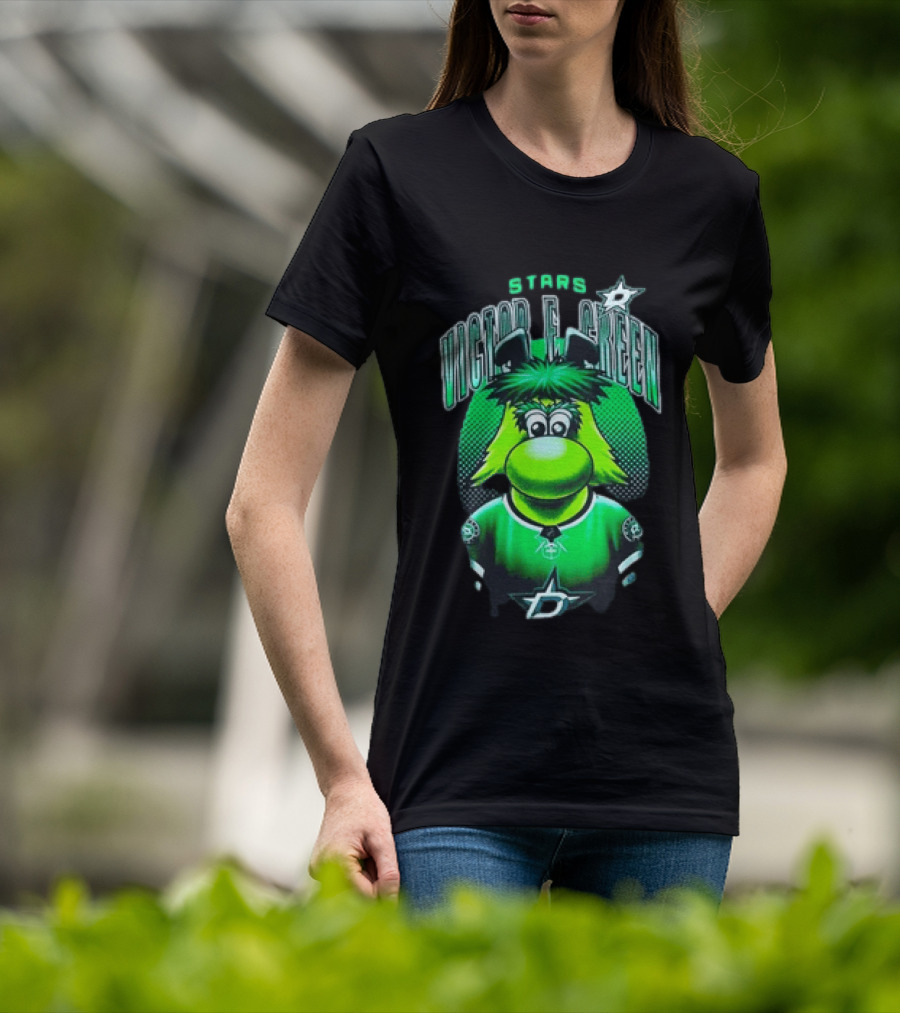 Dallas Stars Victor E Green Mascot NHL Fan Gear T-Shirt
