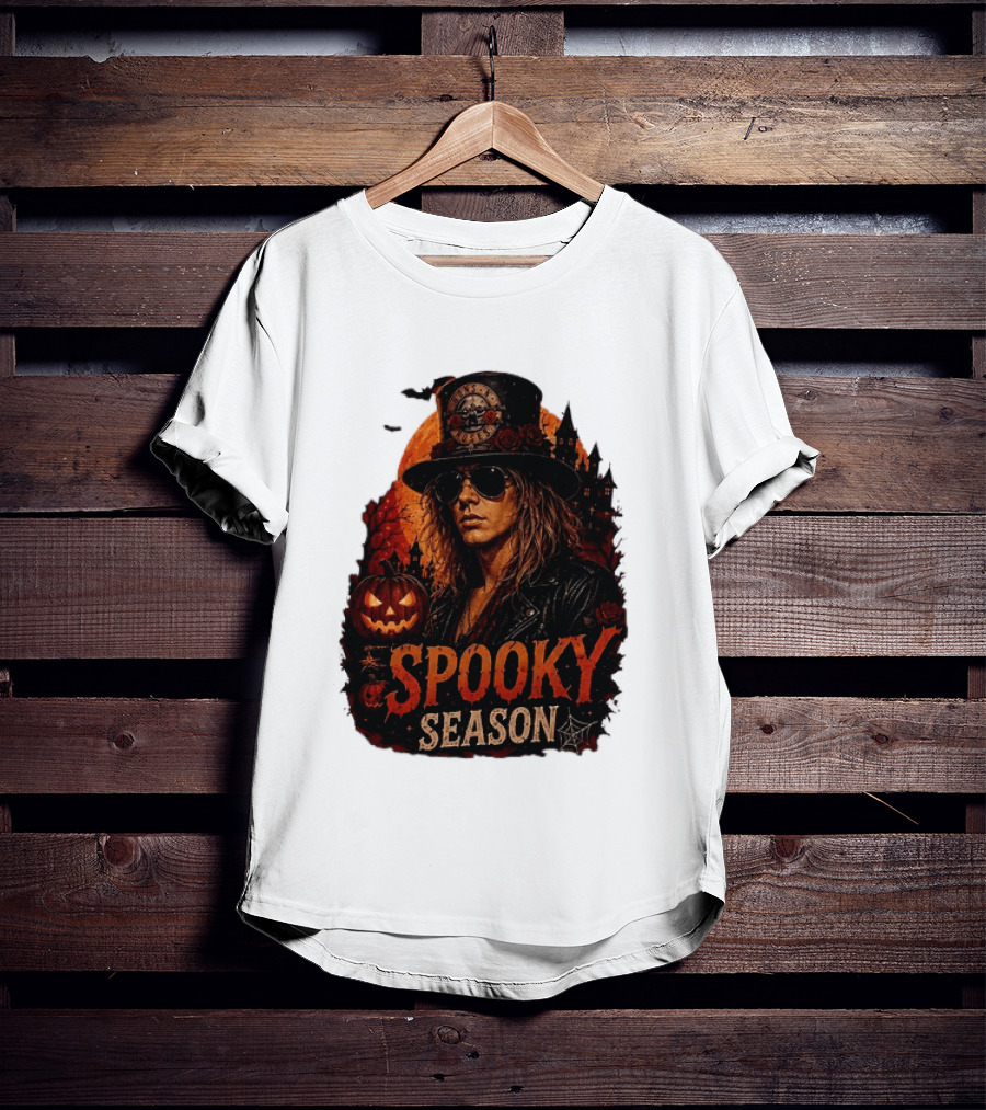 Spooky Season Buns N' Roses Halloween Pumpkin Slash T-Shirt