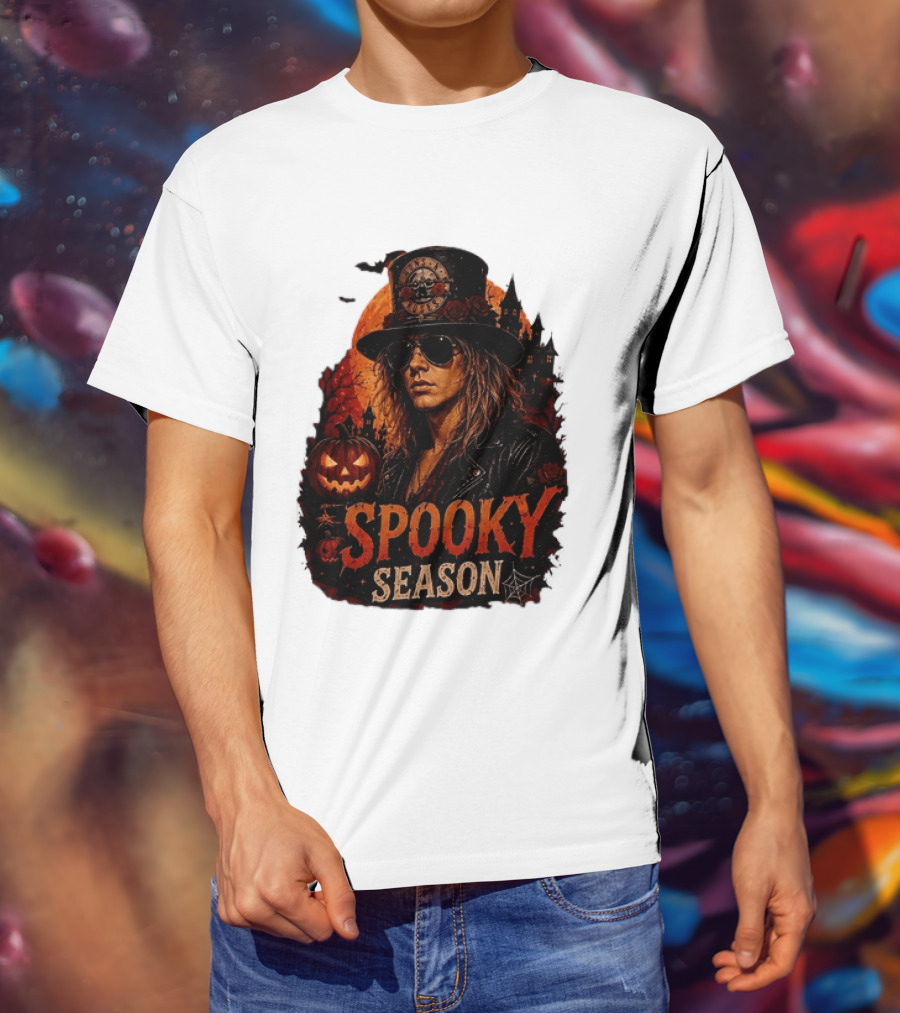 Spooky Season Buns N' Roses Halloween Pumpkin Slash T-Shirt