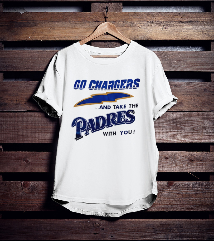 Go Chargers And Take The Padres With You Lightning Bolt T-Shirt