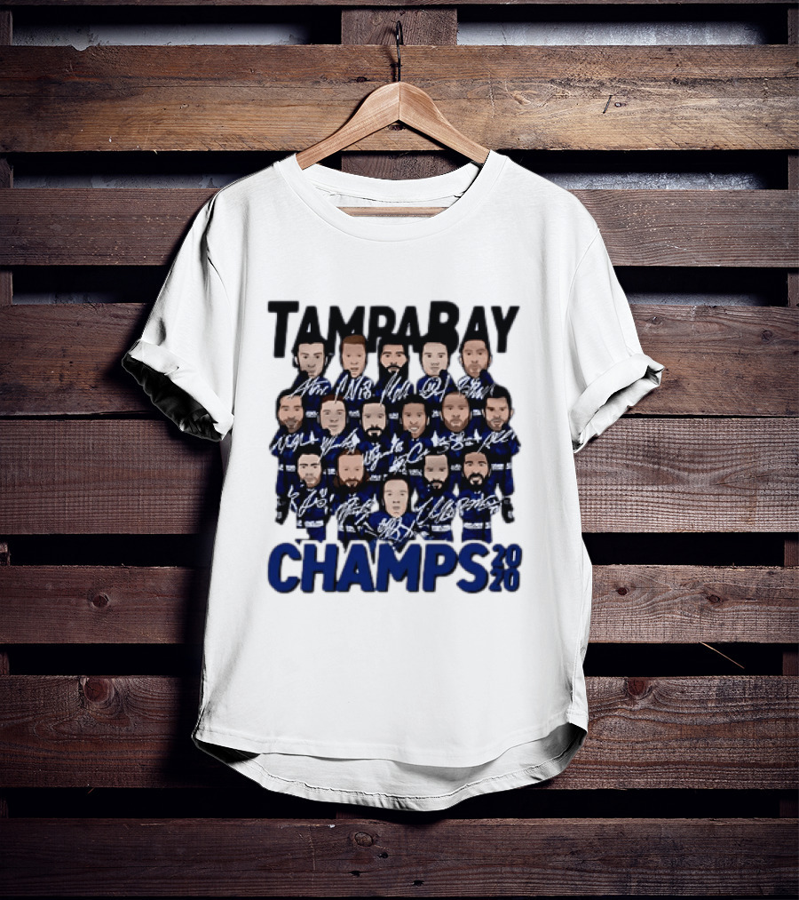 Tampa Bay Champs 2020 Hockey Team Players Signatures T-Shirt