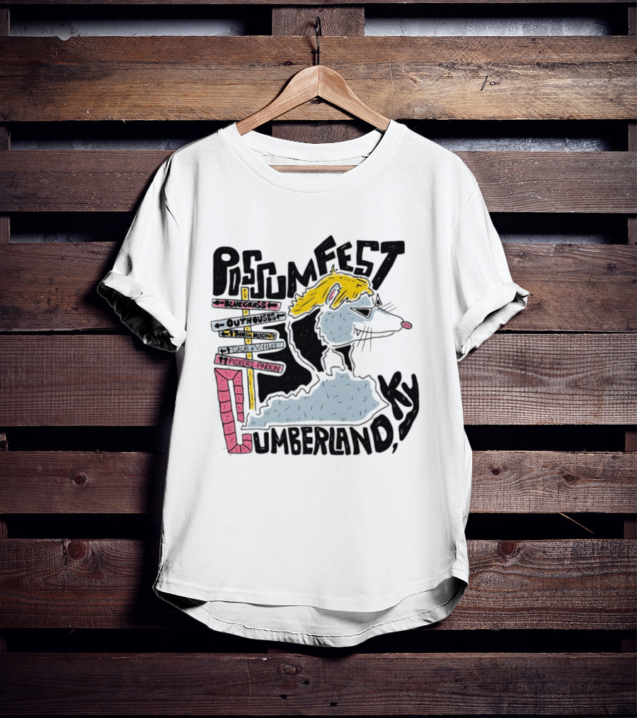 Possumfest Cumberland KY Bluegrass Festival Picken Parkin Fun Map T-Shirt
