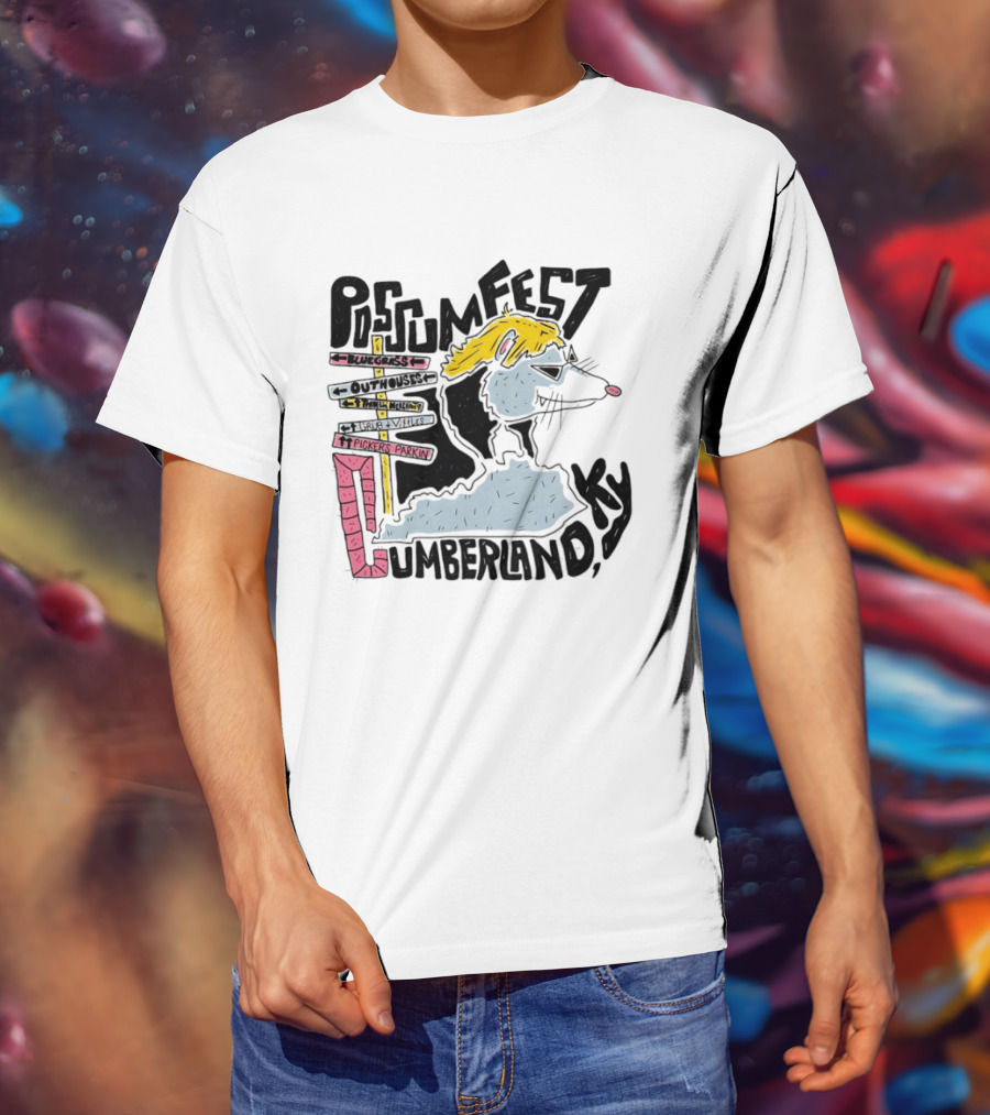 Possumfest Cumberland KY Bluegrass Festival Picken Parkin Fun Map T-Shirt