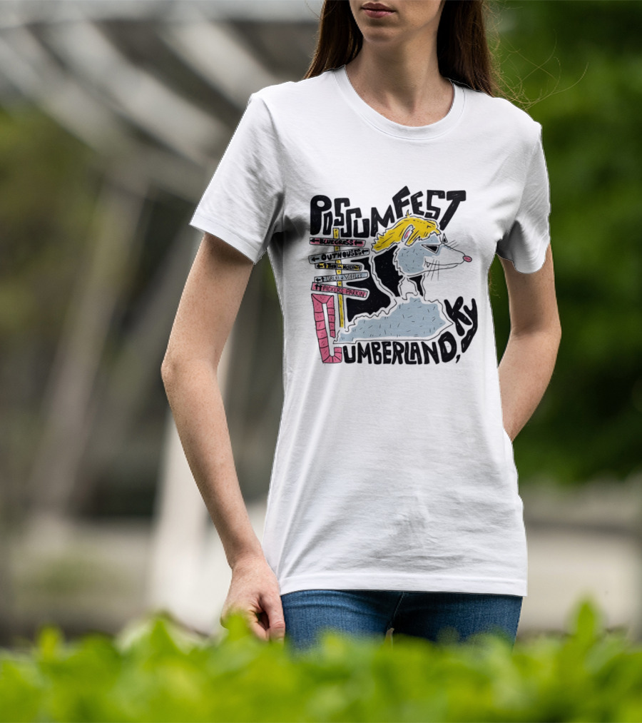 Possumfest Cumberland KY Bluegrass Festival Picken Parkin Fun Map T-Shirt