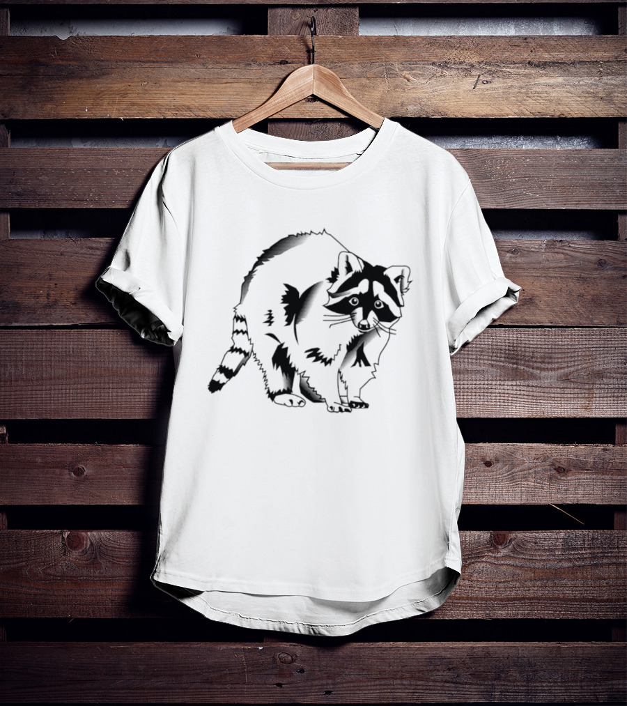 Raccoon Cartoon Forest Wildlife Woodland Creature Mammal Nature T-Shirt