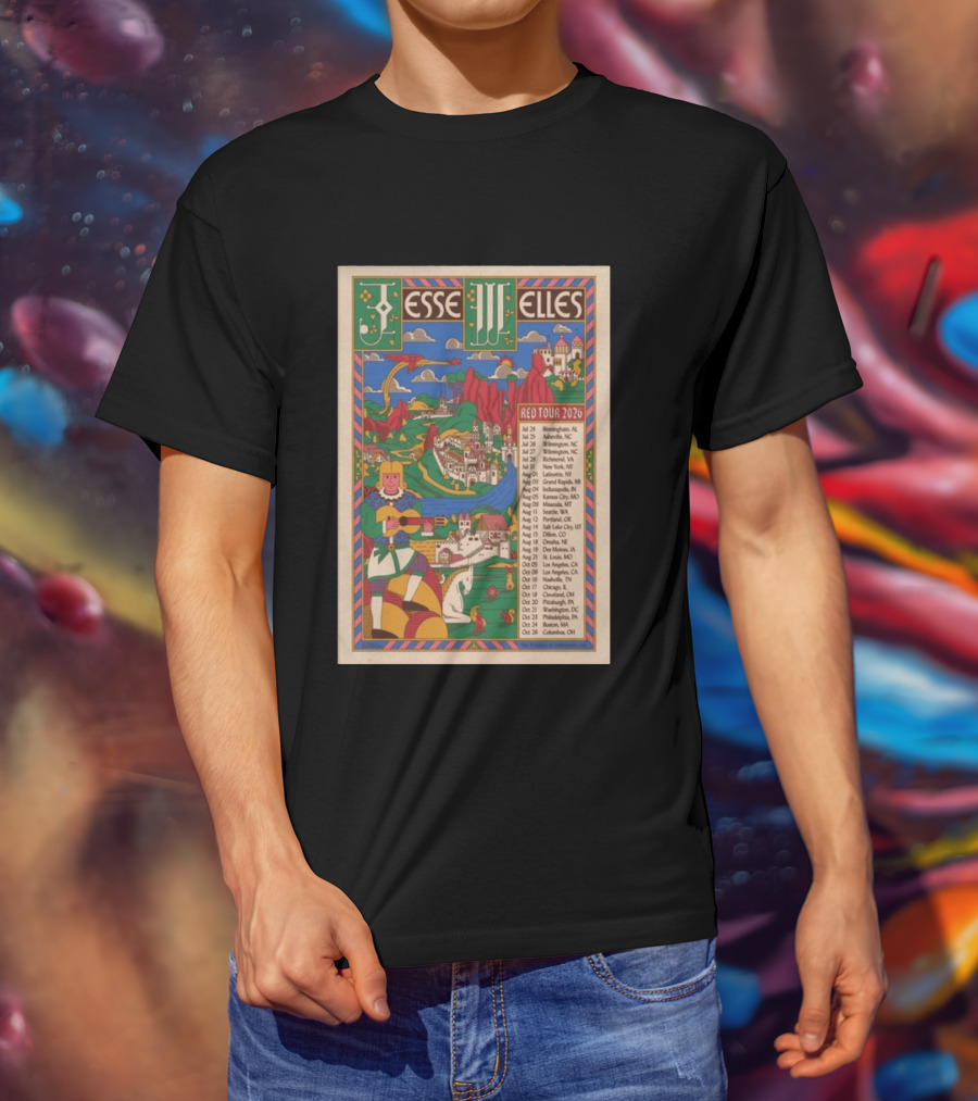 Jesse Welles Red Tour 2026 Cities And Dates T-Shirt