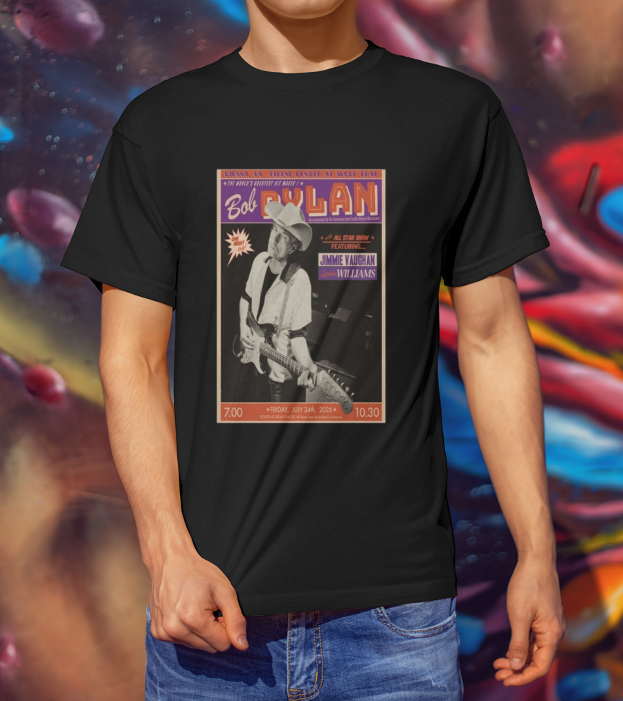 Bob Dylan July 24 2026 Vienna Virginia Filene Center Wolf Trap Jimmie Vaughan Lucinda Williams Concert T-Shirt