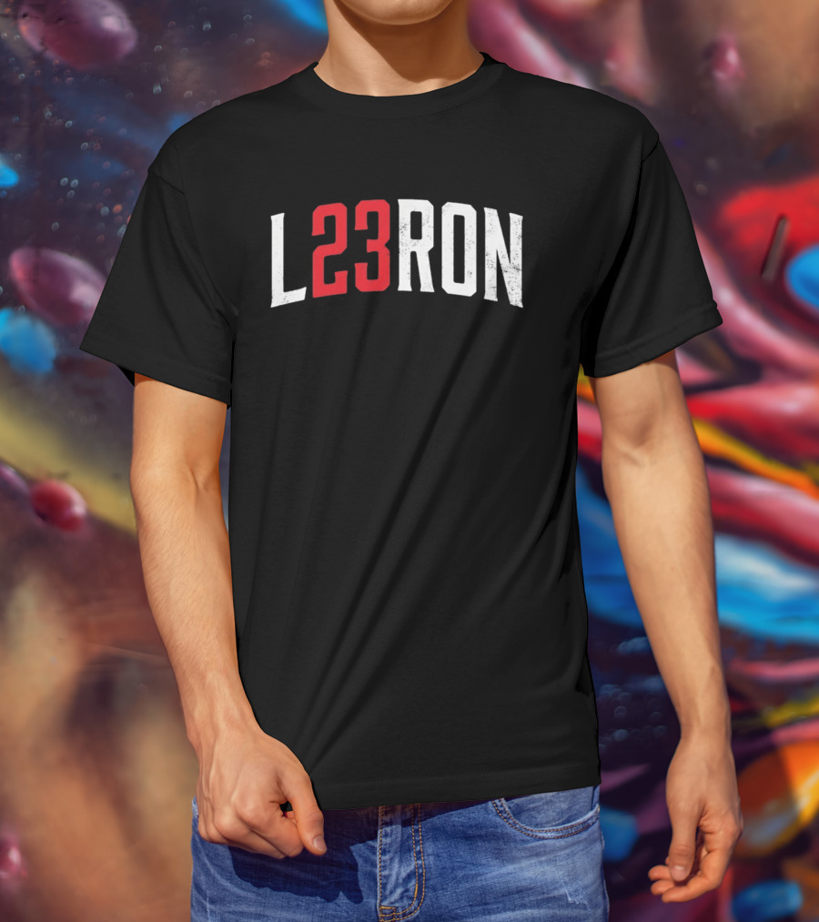 L23Ron Distressed LeBron James NBA Basketball T-Shirt