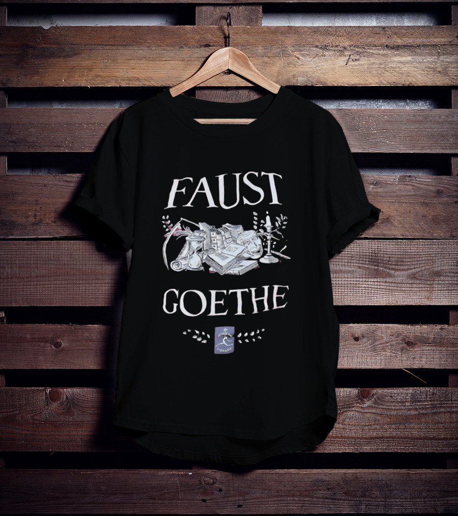 Faust Goethe Modern Library Candles Books Hourglass Art Literature T-Shirt