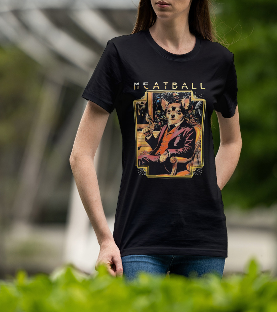 Meatball Chihuahua In Classic Suit Smoking Dapper T-Shirt