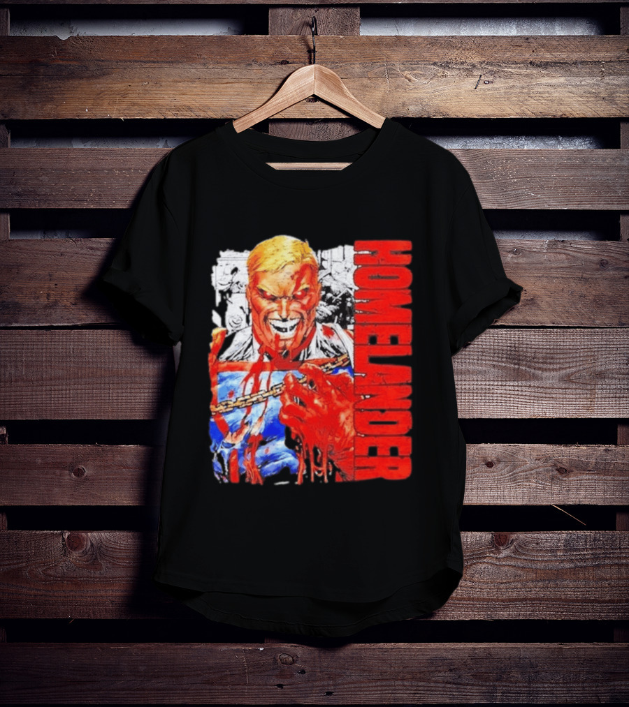 Homelander The Boys Superhero Cartoon Blood Splattered Image T-Shirt