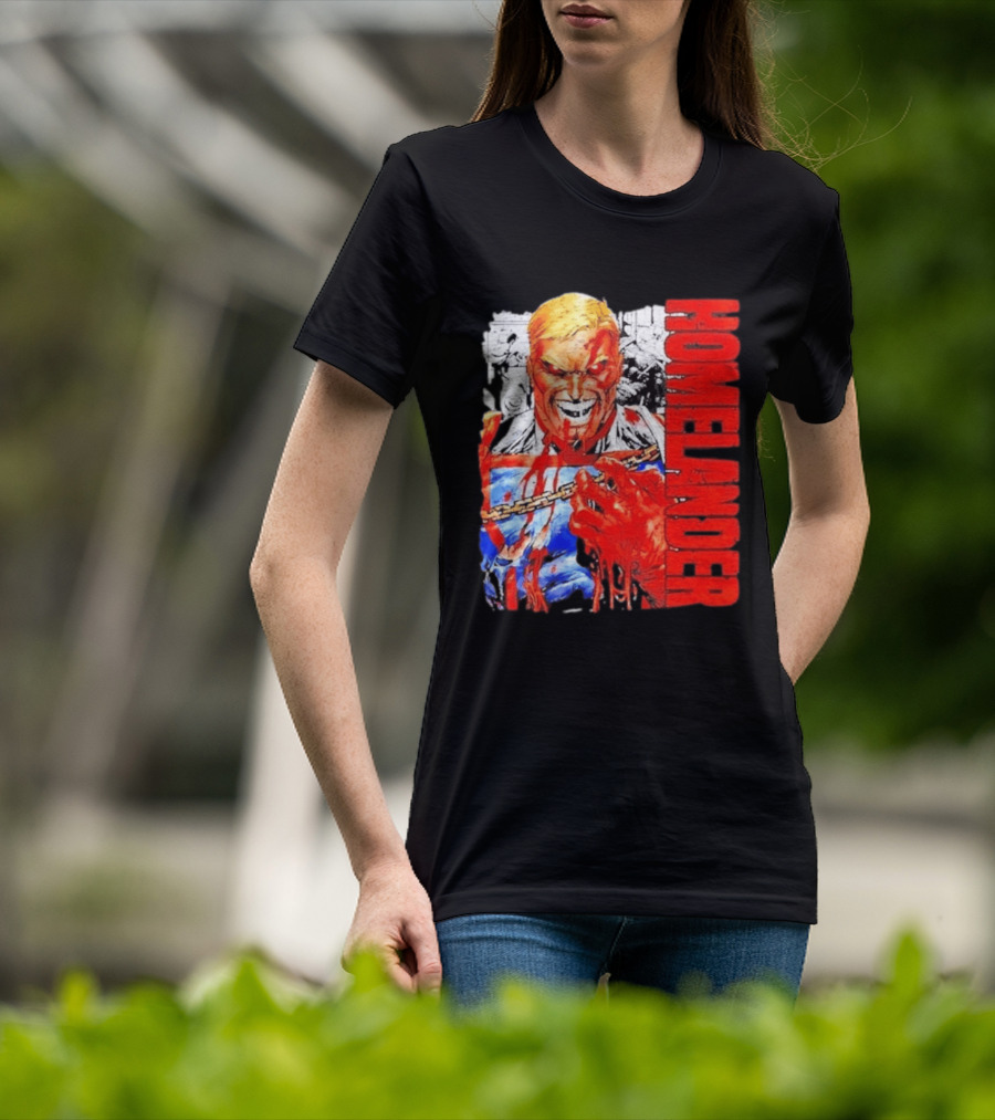 Homelander The Boys Superhero Cartoon Blood Splattered Image T-Shirt