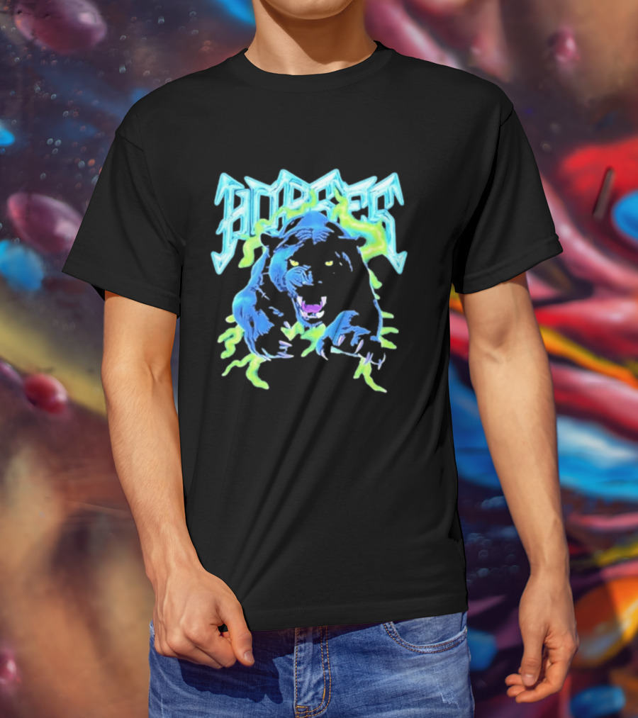 Horses Panther Lightning Metal Band Roar T-Shirt