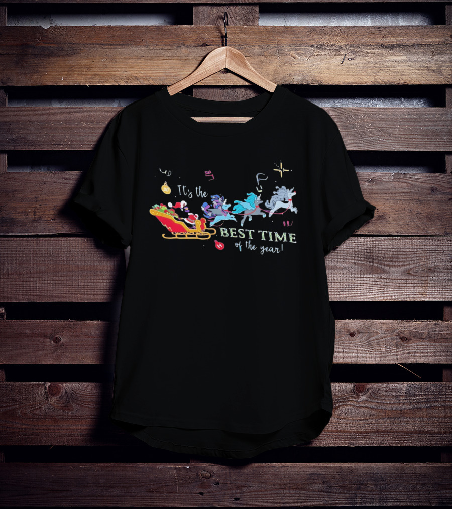 It's The Best Time Of The Year Christmas Unicorn Sleigh T-Shirt
