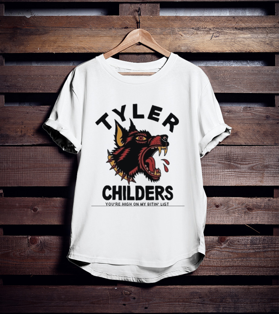 Tyler Childers You're High On My Bitin' List Wolf Head Spike Collar T-Shirt