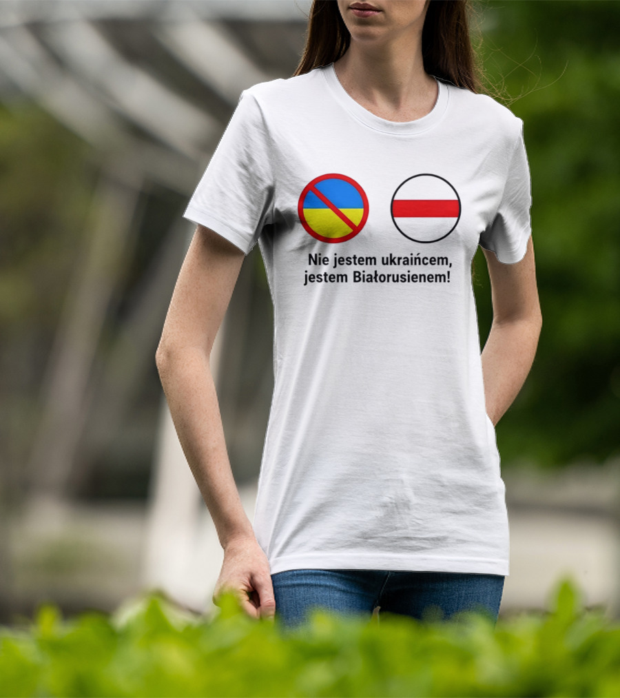 Nie Jestem Ukraińcem Jestem Białorusienem Symbol Z Flagi T-Shirt