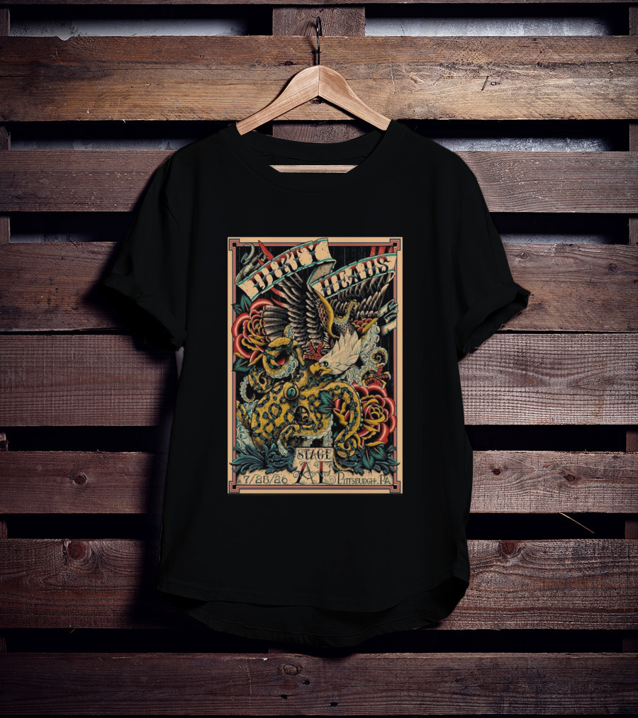 Dirty Heads Stage AE Pittsburgh July 25 2026 Concert Octopus Roses Eagle T-Shirt