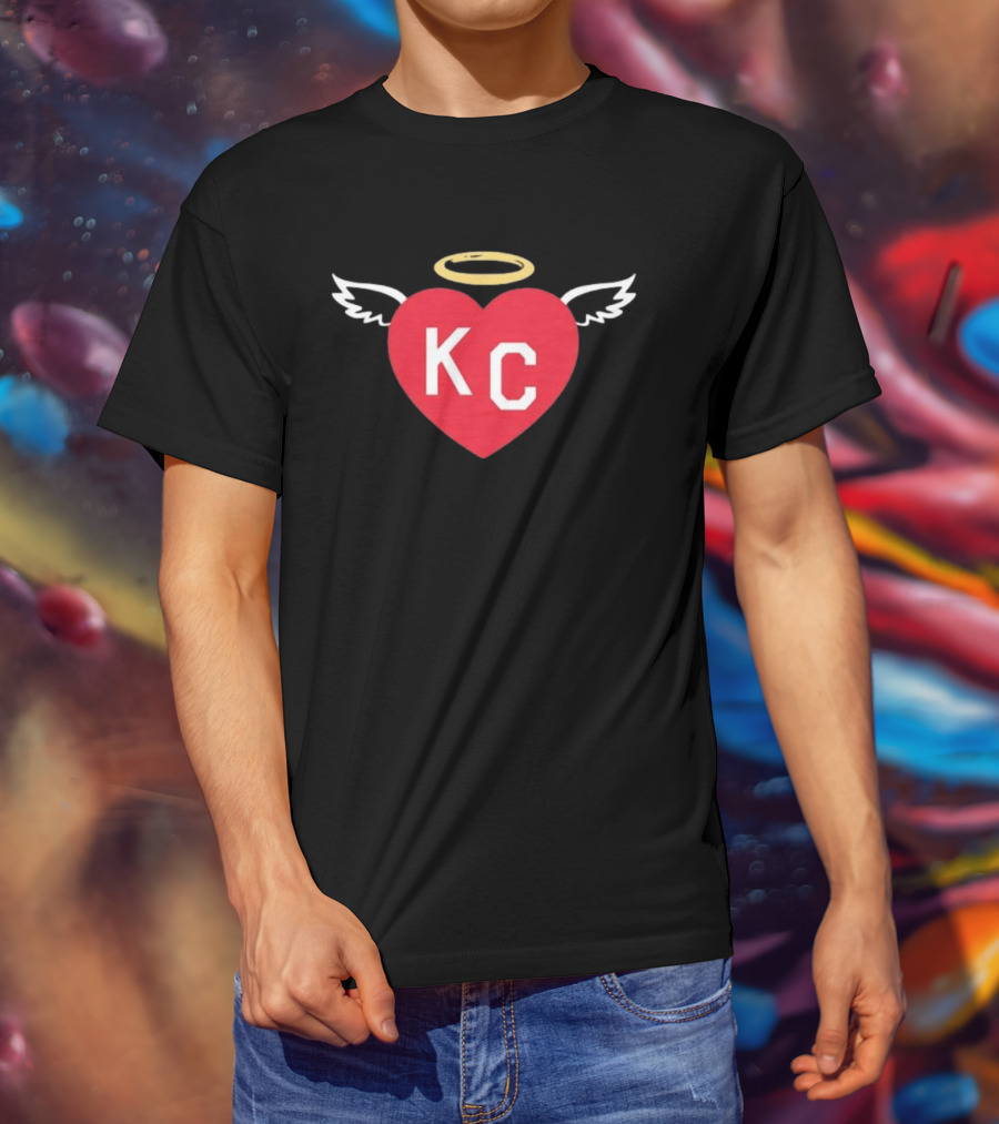 Kansas City Chiefs KC Heart Wings Halo T-Shirt