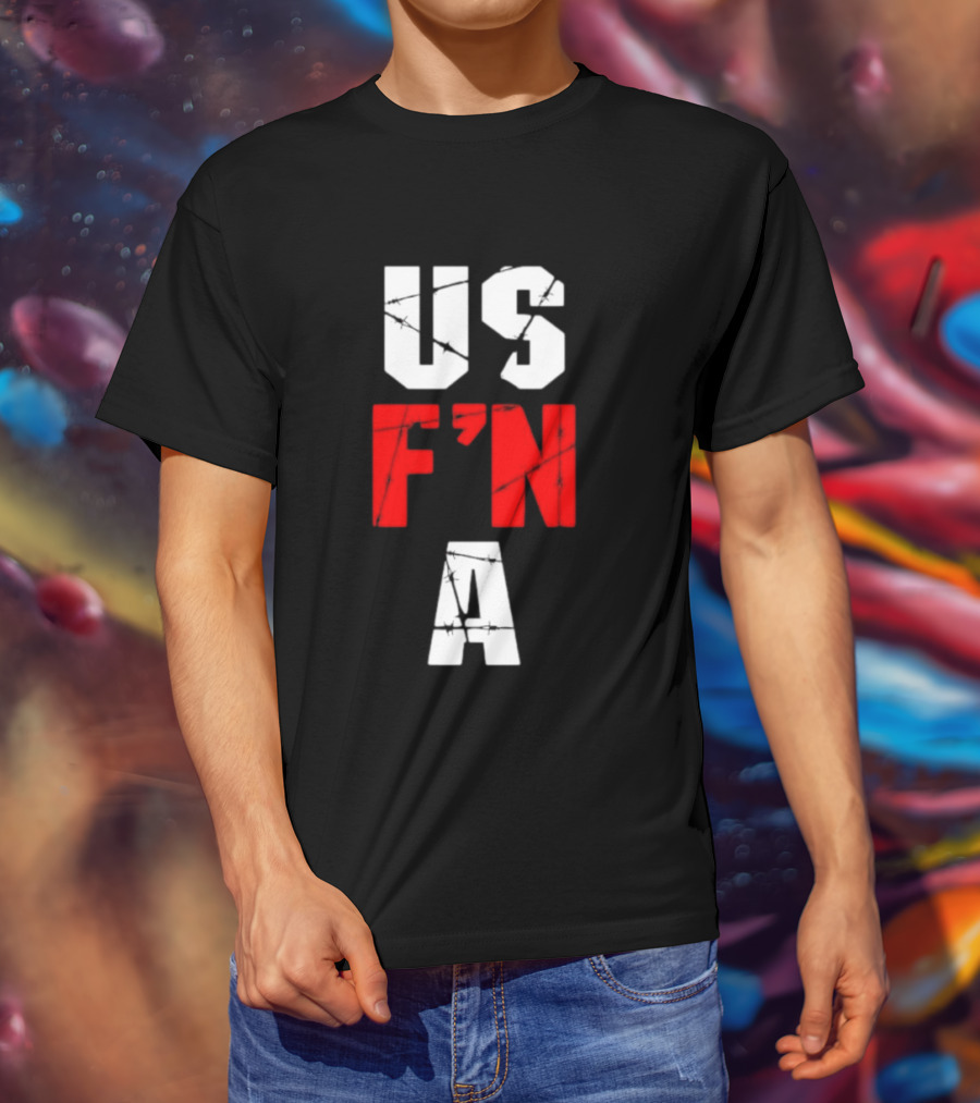 United States US F N A Barbed Wire T-Shirt