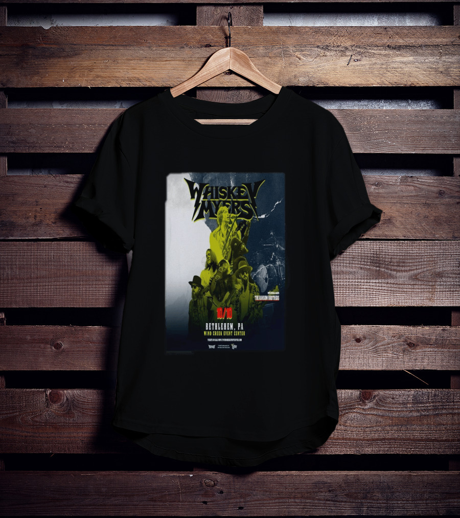 Whiskey Myers Bethlehem PA Concert October 10 2026 Wind Creek Event Center Featuring The Allman Betts Band T-Shirt