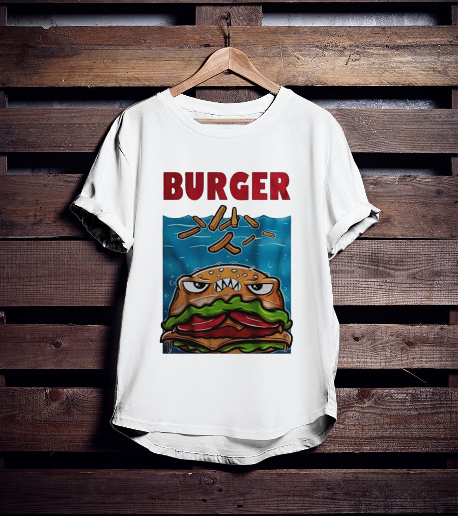 Angry Burger With Fries Burger T-Shirt