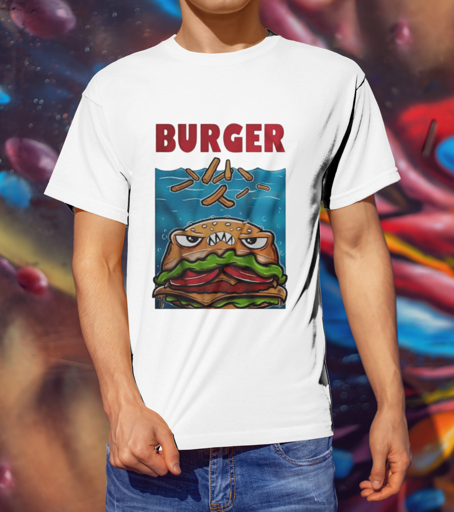 Angry Burger With Fries Burger T-Shirt