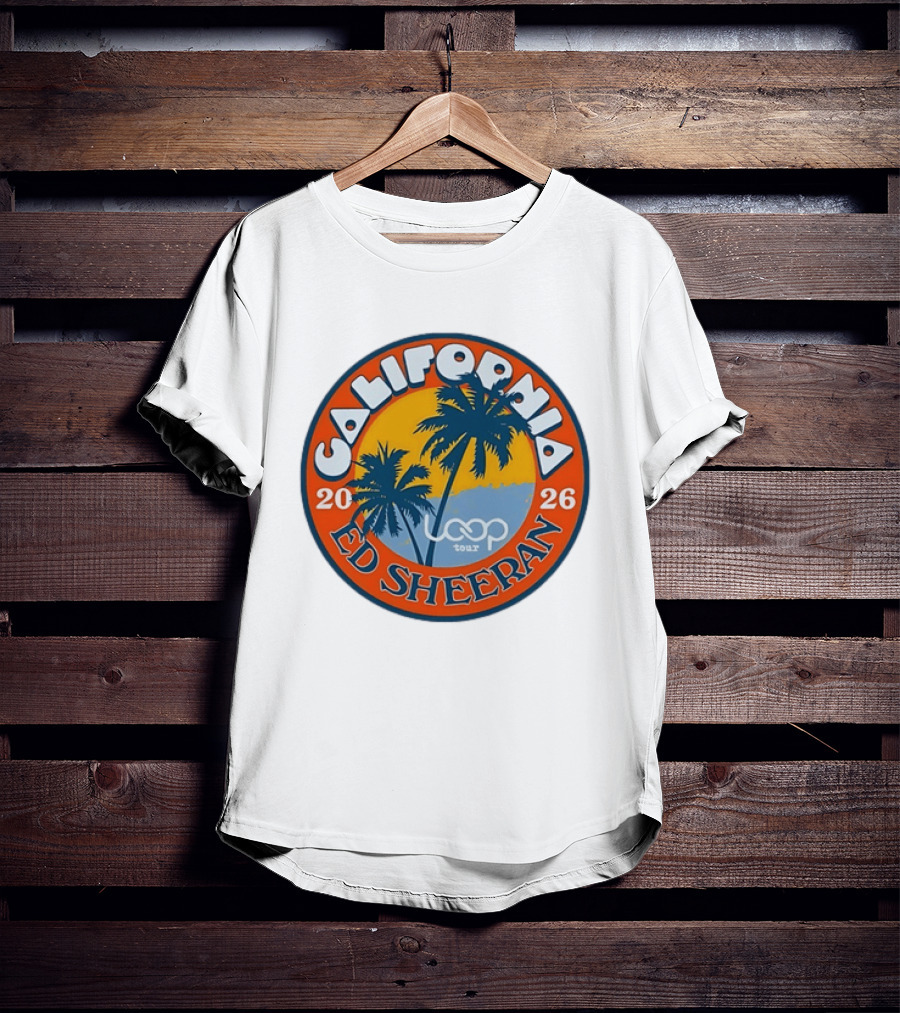 California 2026 Ed Sheeran Loop Tour Palm Trees Circle T-Shirt