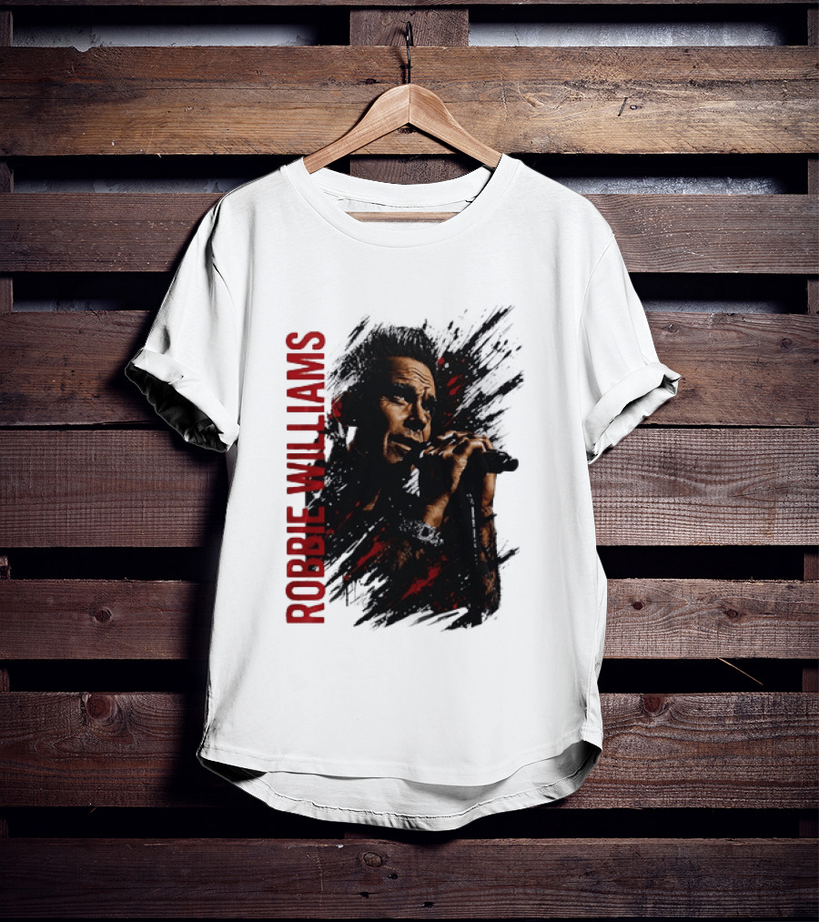 Robbie Williams Pop Star Singer Microphone Performance T-Shirt