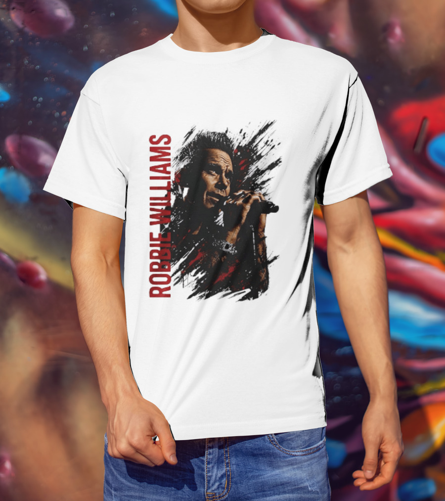 Robbie Williams Pop Star Singer Microphone Performance T-Shirt