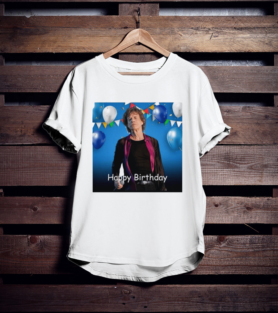 Happy Birthday Sir Mick Jagger Balloons And Banners Celebration T-Shirt