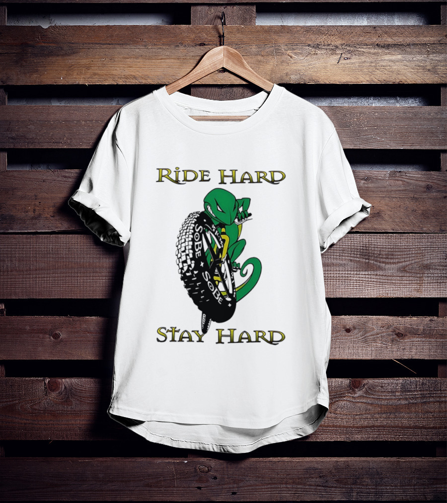 Sobe Chameleon Ride Hard Stay Hard Mountain Biking Tire Concept T-Shirt