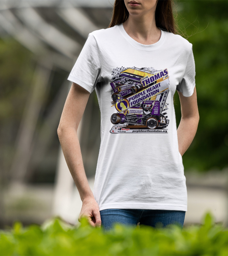 Kevin Thomas Jr Purple Heart Foundation Sprint Car 4 Kings Racing T-Shirt