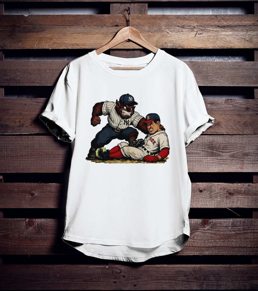 New York Yankees Werewolf Vs Boston Red Sox Player Showdown T-Shirt