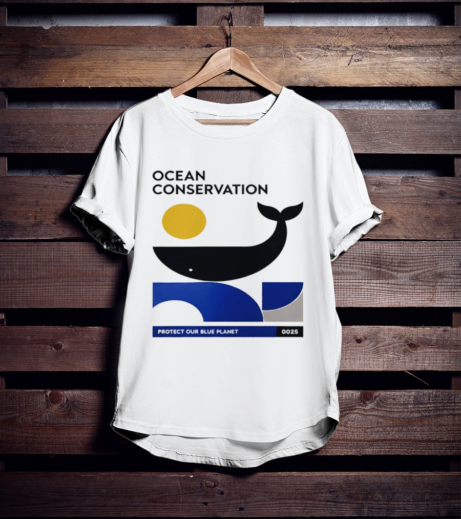 Ocean Conservation Whale Graphic Protect Our Blue Planet T-Shirt