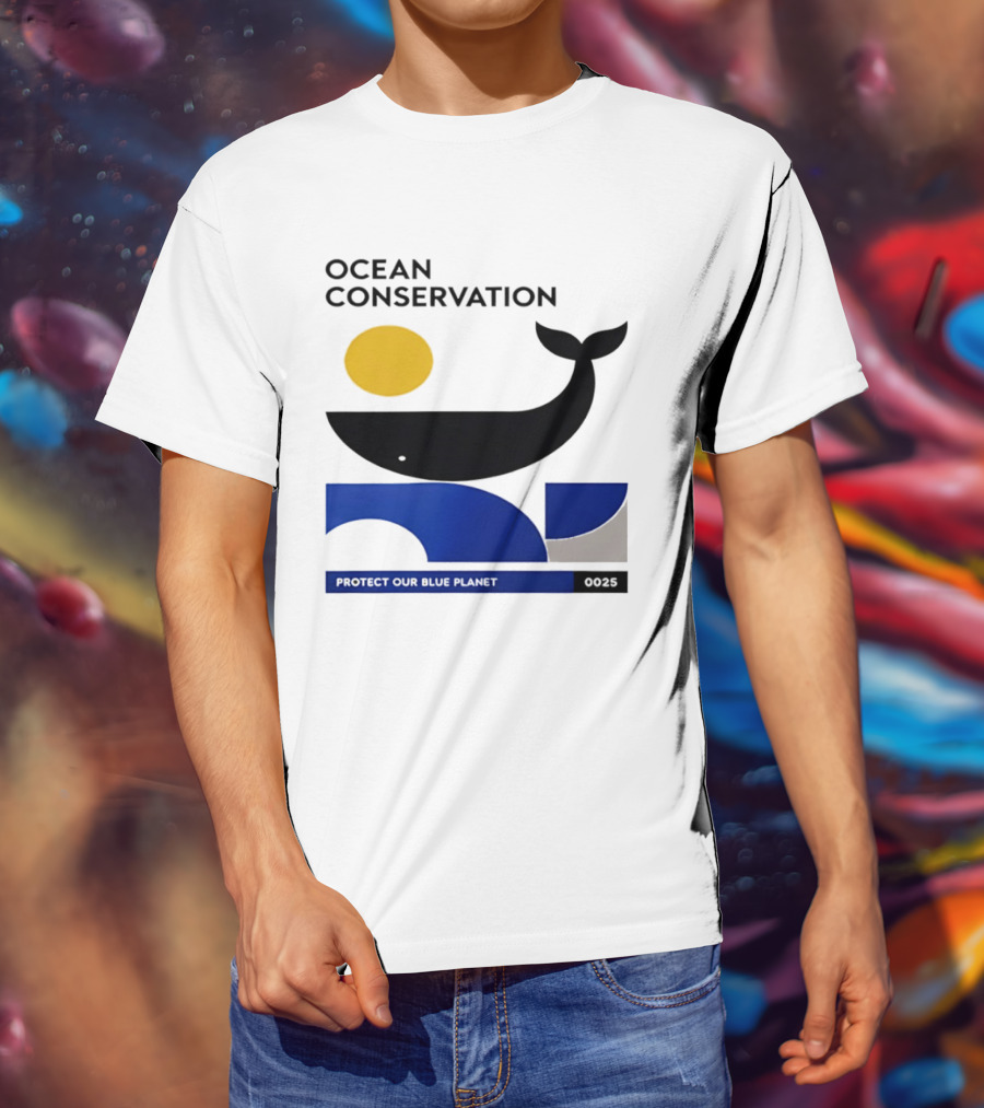 Ocean Conservation Whale Graphic Protect Our Blue Planet T-Shirt
