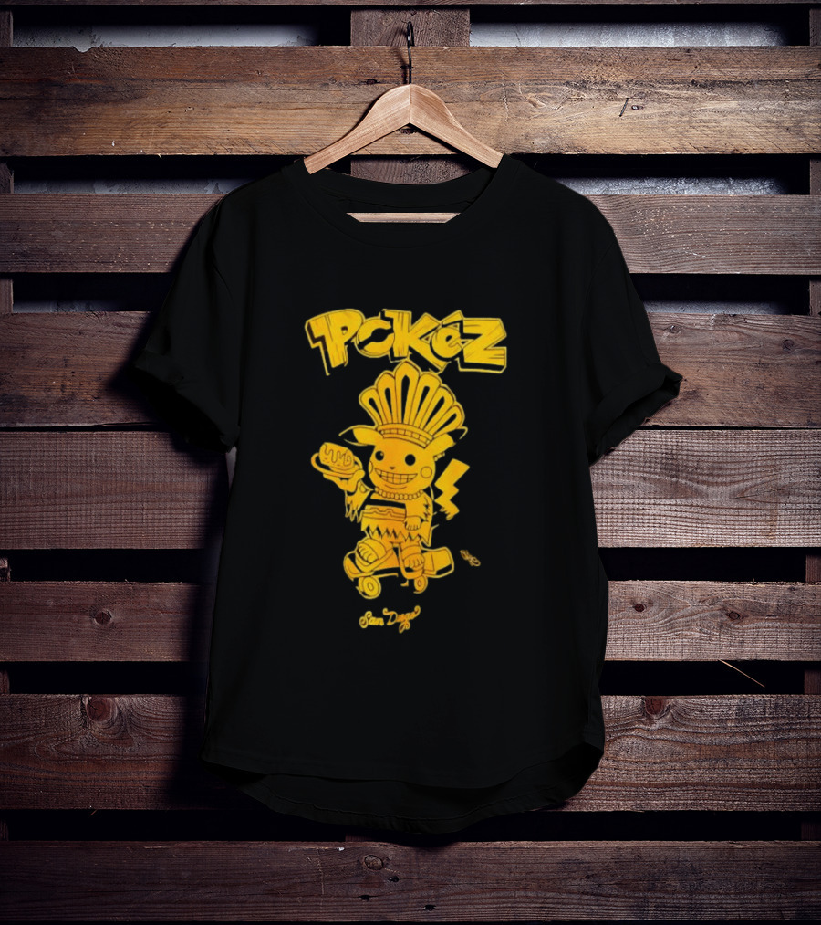Pikachu Pokez San Diego Skateboard Taco Fun T-Shirt