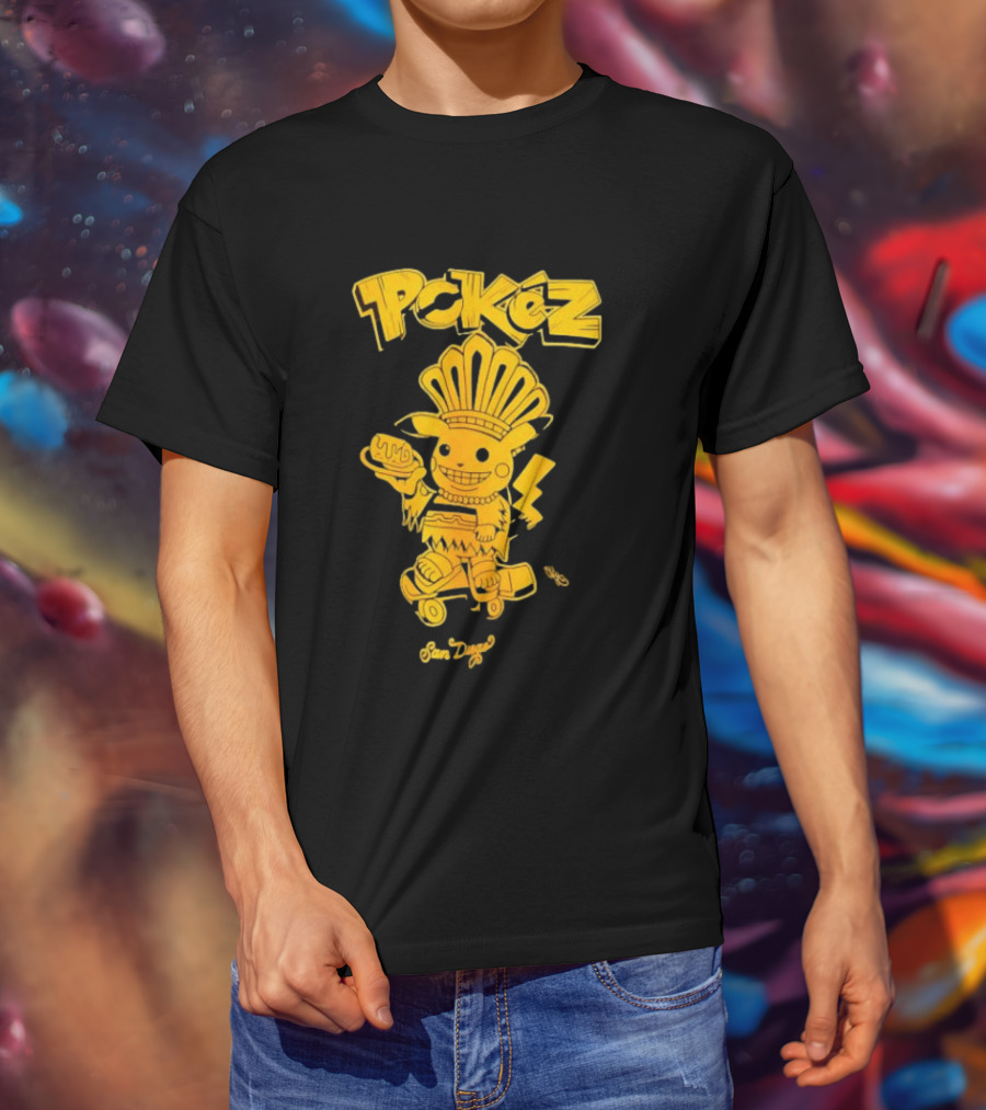 Pikachu Pokez San Diego Skateboard Taco Fun T-Shirt