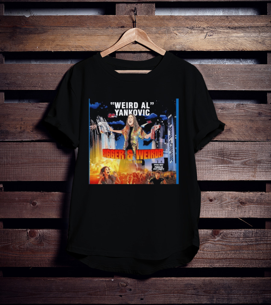 Weird Al Yankovic Bigger & Weirder 2026 Tour Special Guest Puddles Pity Party T-Shirt